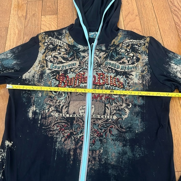 NWT Vanilla Sugar Black Patterned Zip Cardigan with Hood - Picture 10 of 10